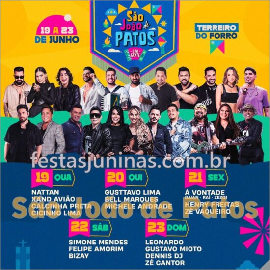 Programação São João de Patos 2024 : confira a data e shows