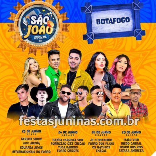Pernambuco Festas Juninas . Programação São João 2023 em Itapissuma